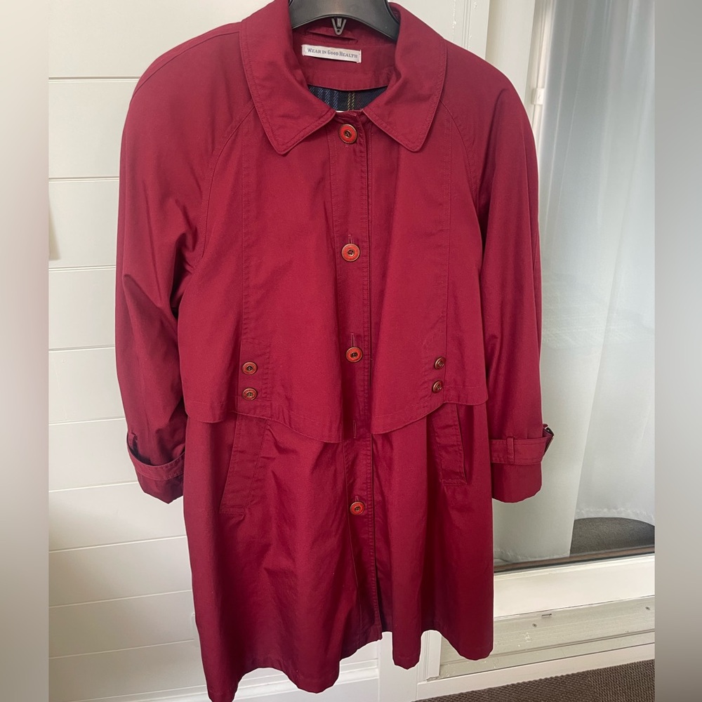 Red raincoat Misty Harbor women’s  size 12. Warm lined - lining zips out